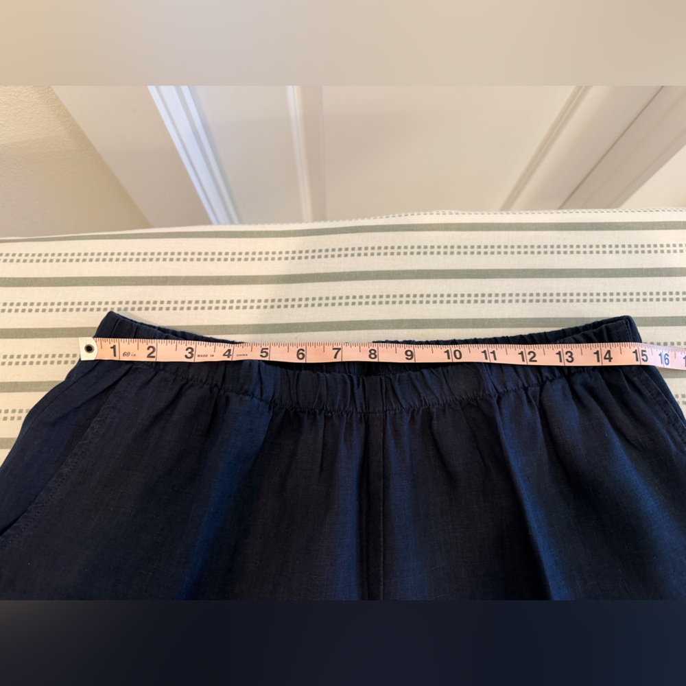 Flax Brand Wide-Leg Navy Linen Pants - Picture 8 of 10